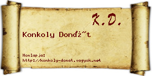 Konkoly Donát névjegykártya